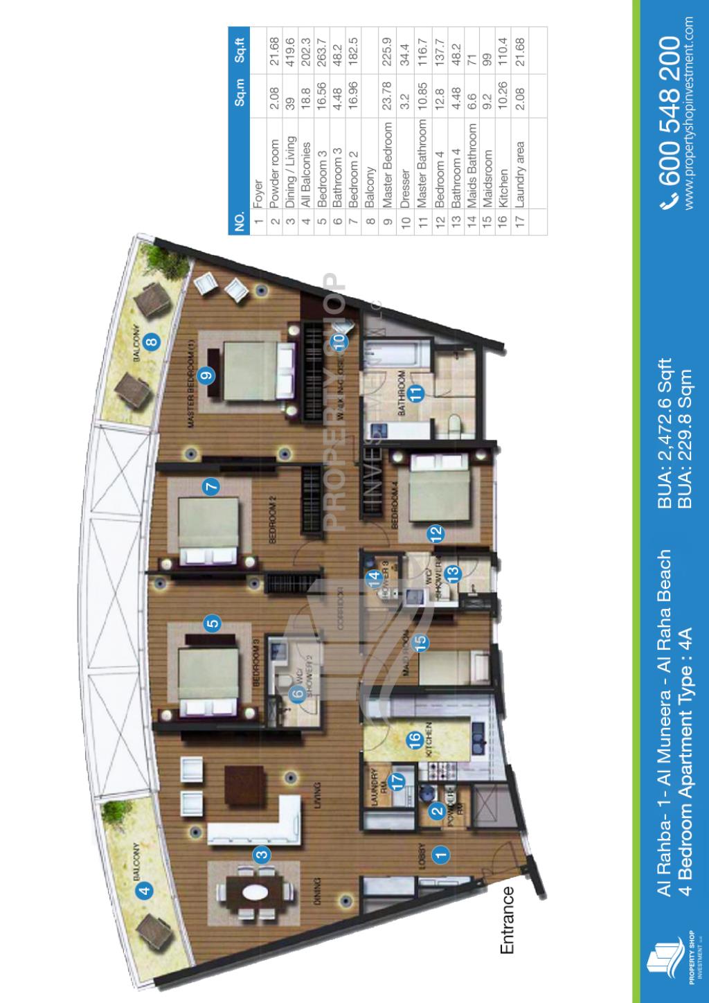 4 Bedroom Apartment for Sale in Al Raha Beach - property for sale