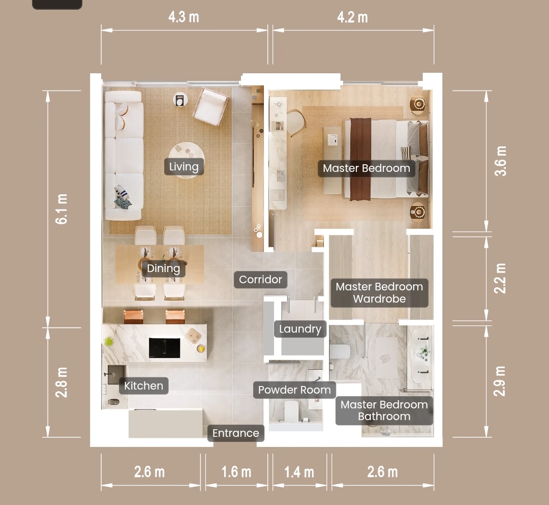 1 Bedroom Apartment for Sale in Al Fahid Island - property for sale